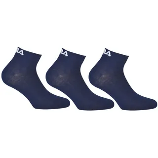 Sneakersocken FILA "Socken 3er Pack", Damen, Gr. 43-46, blau (marine), Obermaterial: 75% Baumwolle CO. 23% Polyester PES. 2% Elasthan EL., Socken Sneakersocken