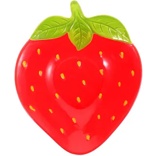 Warmhm Keramik Erdbeerschale - Niedliche Rote Obstschale FüR Zuhause, Salat- Und SnackschüSsel