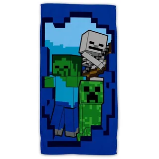 Jerry Fabrics Minecraft Badetuch 70 x 140 cm grün