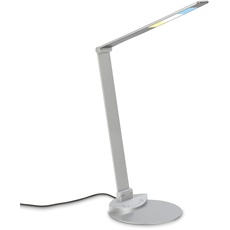 Bild von - LED Schreibtischlampe mit Touch, dimmbar in Stufen, einstellbar von warmweiß bis kaltweiß, Tischlampe, Lampe, Nachttischlampe, Tischleuchte, Deko, Bürolampe, 83x20 cm, Silberfarbig