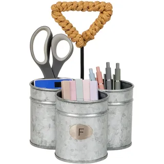 Mind Reader Utensilienhalter, Besteck-Organizer, Besteckhalter, verzinktes Metall, 17,8 x 17,8 x 25,4 cm (L x B x H), Silber