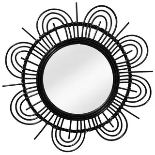 Kayoom Rattan Spiegel Schwarz