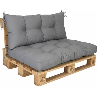 relaxdays 2-tlg. Palettenkissen-Set outdoor - Grau