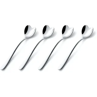 Alessi Big Love AMMI01CUS4 Design Eislöffel Set, Edelstahl, 4 Stücke, 30 x 19 x 19 cm