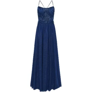 Vera Mont Damen 2574/4112 Kleid, Dunkelblau/Grau, 34 EU