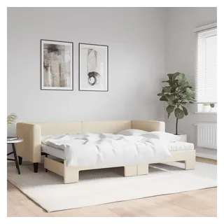 vidaXL Tagesbett Ausziehbar mit Matratzen 80 x 200 cm weiß