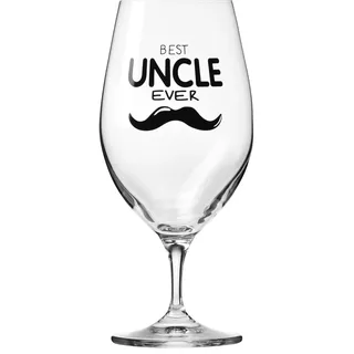 Krosno Bierglas 400 ml, 1 Stück mit Aufschrift – Geschenk für den Onkel – personalisiertes Glas für ihn – bleifreies Kristall, dekorativ