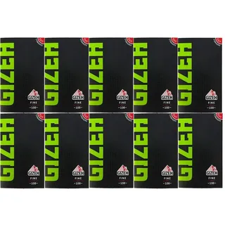 10 x GIZEH Black Fine Magnet einzeln 10x100 Blatt grüne Schrift