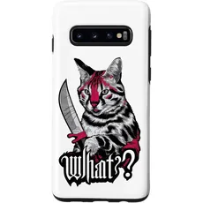 Hülle für Galaxy S10 Halloween Katze Messer Design Witzige Tier Katzen