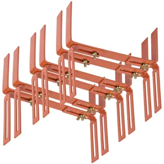 BigDean 6 Blumenkastenhalter terrakotta Standard H-Form Balkonkastenhalter | Einfache Befestigung für Pflanzkästen und Blumenkästen, verstellbarer Kastenhalter aus Metall, extrem Robust und langlebig