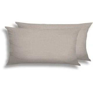 Kissenbezüge FLORELLA "Karo Five leinen Edel-Satin, 100% Baumwolle", beige (leinen), B:40cm H:80cm L:80cm, Satin, Obermaterial: 100% Baumwolle CO., Kissenbezüge, Kissenbezüge