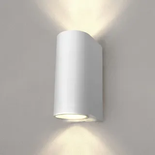 Ledvion Santa Barbara, LED Wandleuchte Außen Weiß Rund, Für Zwei GU10 Up&Down, Außenwandleuchte, Wandlampe, Außenlampe, IP54