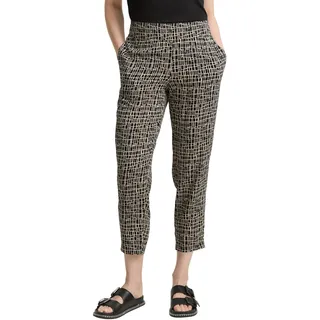 TOM TAILOR Damen 1046512 Loose Slim Fit Hose, 38117-Abstract Black Grid Design, 44W / 28L