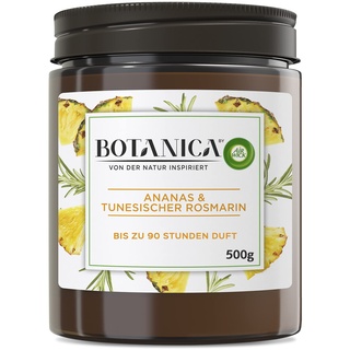 Botanica by Air Wick Duftkerze – Duft: Ananas und Tunesischer Rosmarin – Nachhaltig hergestellt mit natürlichen Inhaltsstoffen – 1 x 500 g Kerze im Glas