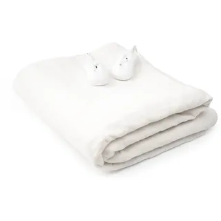 InnovaGoods Elektrisches Wärmeunterbett für Doppelbett Blewarm 60+60 W 140 x 160 cm Weiß