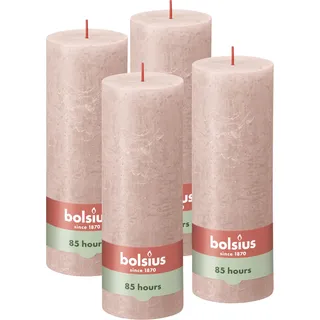 Bolsius Rustik Stumpenkerzen 19 cm rosa 4 St.