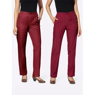 Webhose CLASSIC BASICS, Damen, Gr. 42, Normalgrößen, schwarz (dunkelrot, dunkelrot, schwarz, gestreift), 100% Polyester, gemustert, gestreift, unifarben, lang, Hosen Webhose
