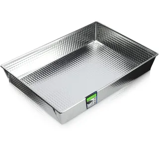 KADAX rechteckige Backform, Backblech in 3 Größen, hohe Blechränder für Kuchen, Toastbrot, Käsekuchen, Brownie, pflegeleichte Kastenform, Wärmeverteilung (36 x 25,5 cm, Silber)