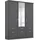 Kleiderschrank Bremen 136 x 199 x 58 cm Grau