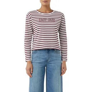 comma casual identity Sweatshirt, taillenbedeckt, dk rose stripe