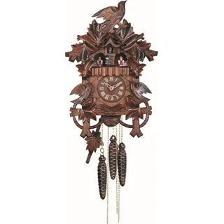 Engstler - 635_QMT - Kuckucksuhr - Quarz - Nussbaum - mit Musik mit Tanzpaar - 37 cm - Braun