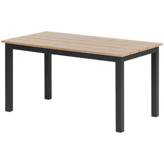 Beliani Gartentisch 96 x 52 x 50 cm Hellbraun/Schwarz