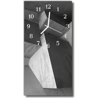 Tulup Glasuhr Wanduhr Küchenuhr Echt-Glas 30x60 Marmor Grau - Grau