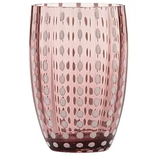 Zafferano Perle Glasbecher - Handgemachtes Buntglas, cl 32 h 109mm d 71mm - Set 6 Stück - (Amethyst)