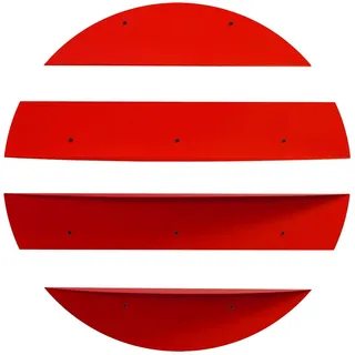 Hanah Home Modernes dekoratives Wandregal aus Metall, rot, 76 x 76 cm | 100% Metallrahmen, elektrostatisch pulverbeschichtet | Stilvoll und langlebig