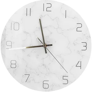 Marmor-Wanduhr, Wohnzimmer, Rissige Dekoration für Mode, Acryl, Minimalistisches Rissmuster, Wetterüberwachungsuhren
