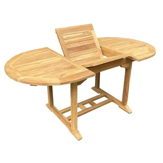 Teak Tisch Gartentisch Garten ausziehbar Esstisch Teakmöbel Holztisch 170/120cm - Naturbelassen