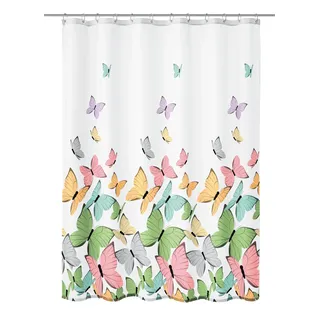 KLEINE WOLKE Duschvorhang Butterflies 180 x 200 cm mehrfarbig