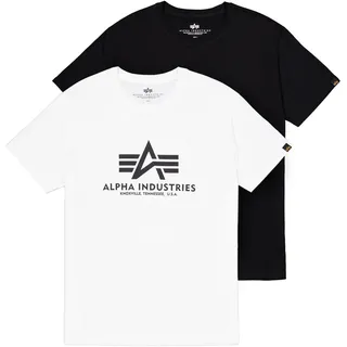 Alpha Industries Basic T 2 Pack schwarz/weiß XXL