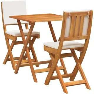 vidaXL Bistrogarnitur mit Kissen 3 pcs Öl-Natur Massivholz Akazie - Braun