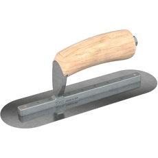 Bon 66-190 10-in x 3-in Carbon Steel Round End Finish Trowel with Wood Handle - Long Shank