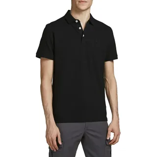JACK & JONES Paulos Kurzarm-poloshirt Black / Detail Tonal / Black / Slim L
