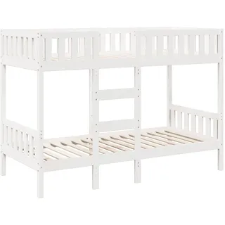 vidaXL Etagenbett Weiß 75x190 cm Massivholz Kiefer - Weiß