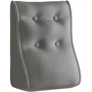 Vercart Rückenkissen Kopfteilkissen Samt grau 40/22cm , Grau , Textil , Mode , Füllung: Polyester , 22x40 cm , Ce , Heimtextilien, Wohntextilien, Kissen, Rückenkissen