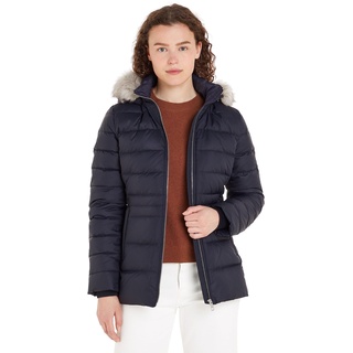 Tommy Hilfiger Damen Daunenjacke Down Jacket With Fur Winter, Blau (Desert Sky), 3XL