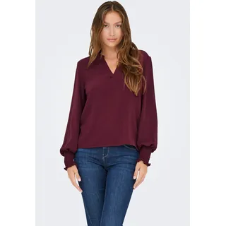 Only Blusenshirt »ONLMETTE V-Neck Ls Smock Top Noos WVN«, lila