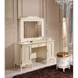 Klassisch 1x Schminktisch + 1x Spiegel ohne Hocker JVmoebel - Beige