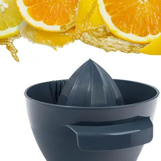 KADAX Manuelle Zitronenpresse aus Kunststoff, Fruchtsaftpresse, Robuste Orangensaftpresse, Ovale Presse für Obst, universelle Handpresse, Fruchtpresse (Dunkelgrau)
