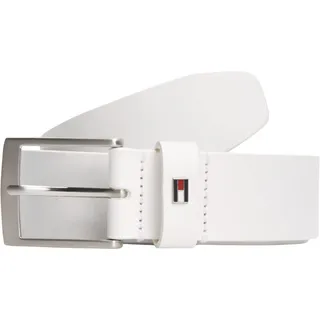 Tommy Hilfiger Herren Gürtel Adan 3,5 cm Ledergürtel, Weiß (Th Optic White), 135 cm
