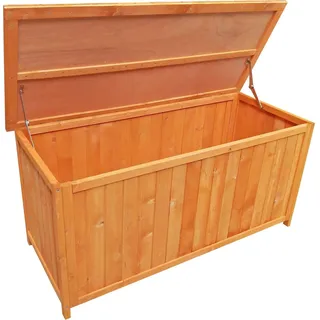Wiltec Gartenbox aus Holz 127 x 55 x 60 cm Aufbewharungsbox mit Deckel Gartenschrank für Geräte Spielzeug Kissenbox Auflagenbox Fichtenholz - Braun