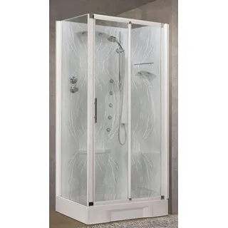 Novellini Neu Holiday 2P+F Hydro-Massage 100x70 Kabine Rechts Mech Aqua Weiß