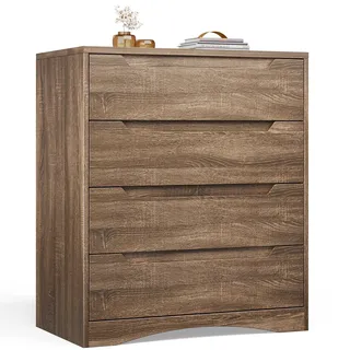 Bealife Kommode, 4-Schubladen-Kommode fürs Schlafzimmer, Sideboard-Schubladenschrank, Weißer Schubladenschrank für Wohnzimmer, Büro, Schlafzimmer, 71 x 41 x 82 cm