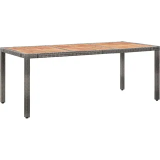 vidaXL 9-tlg. Garten-Essgruppe mit Auflagen Poly Rattan Grau - Grau