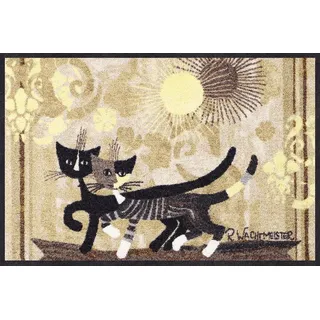 Rosina Wachtmeister Passeggiata Fußmatte 50 x 75 cm Schmutzfangmatte waschbar Katzen Eingangs-Matte bunt
