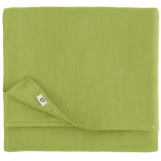 Linen & Cotton Tischdecke Stoff Tischtuch Tischwäsche Hygge -100% Leinen, Grün (100 x 100 cm) Mitteldecke Klein Quadratisch für Home Küche Cafe Couchtisch Tuch Decke/Dekoration