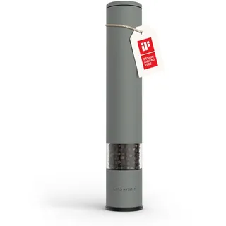 LARS NYSØM Pfeffermühle manuell groß (28,8cm) mit einstellbarem Keramikmahlwerk I Salzmühle Pfeffermühle Gewürzmühle (1 Stück) (Ash Gray)